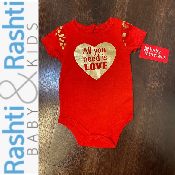 ❤️All You Need Is Love Valentines Baby Starters Bodysuit - Picture 2 of 6